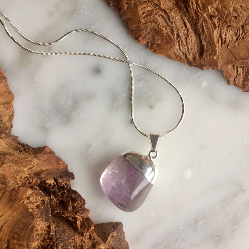 Amethyst Tumbled Stone Amethyst Pendant Minera Emporium Crystal