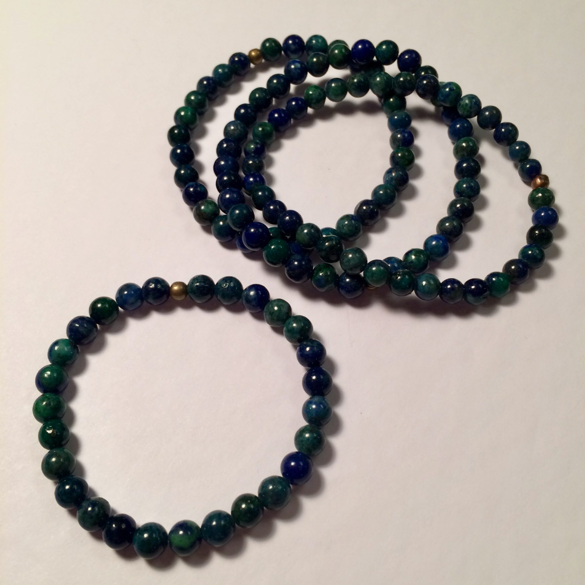 Azurite Malachite Elastic Bracelet - 6mm Beads | New Moon Beginnings