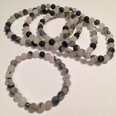 matte rutile quartz bracelets