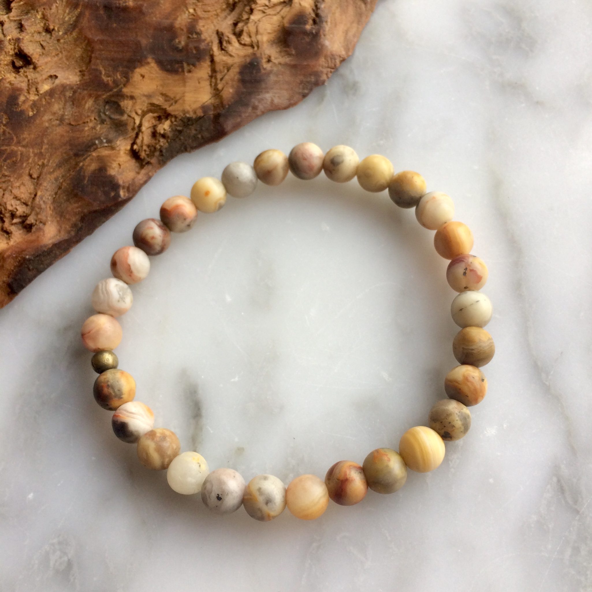 Crazy Lace Agate with Stainless Steel Bracelet Unisex Bracelet Strong Stretch Bracelet 8mm Bracelet gifts for Him and Her Energy Healing Bracelet 