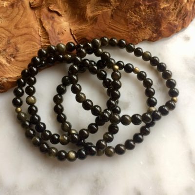 Gold Obsidian Bracelets - bracelets obsidienne dorée