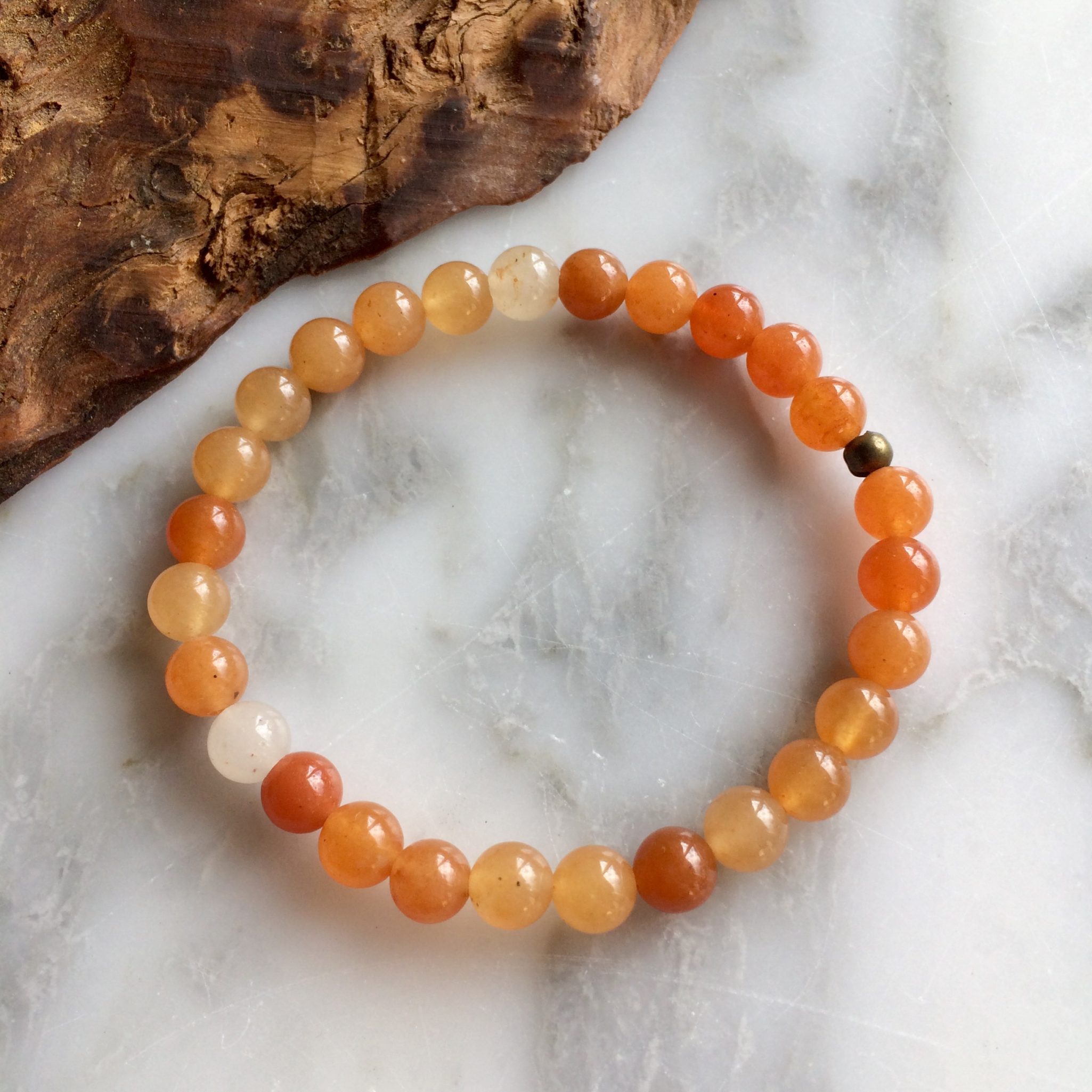 Rose Quartz /& Crystal Quartz Beaded Bracelet Orange Aventurine
