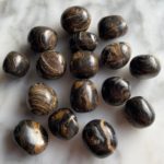 stromatolite tumbled pocket stone - stromatolite roulée pierre de poche