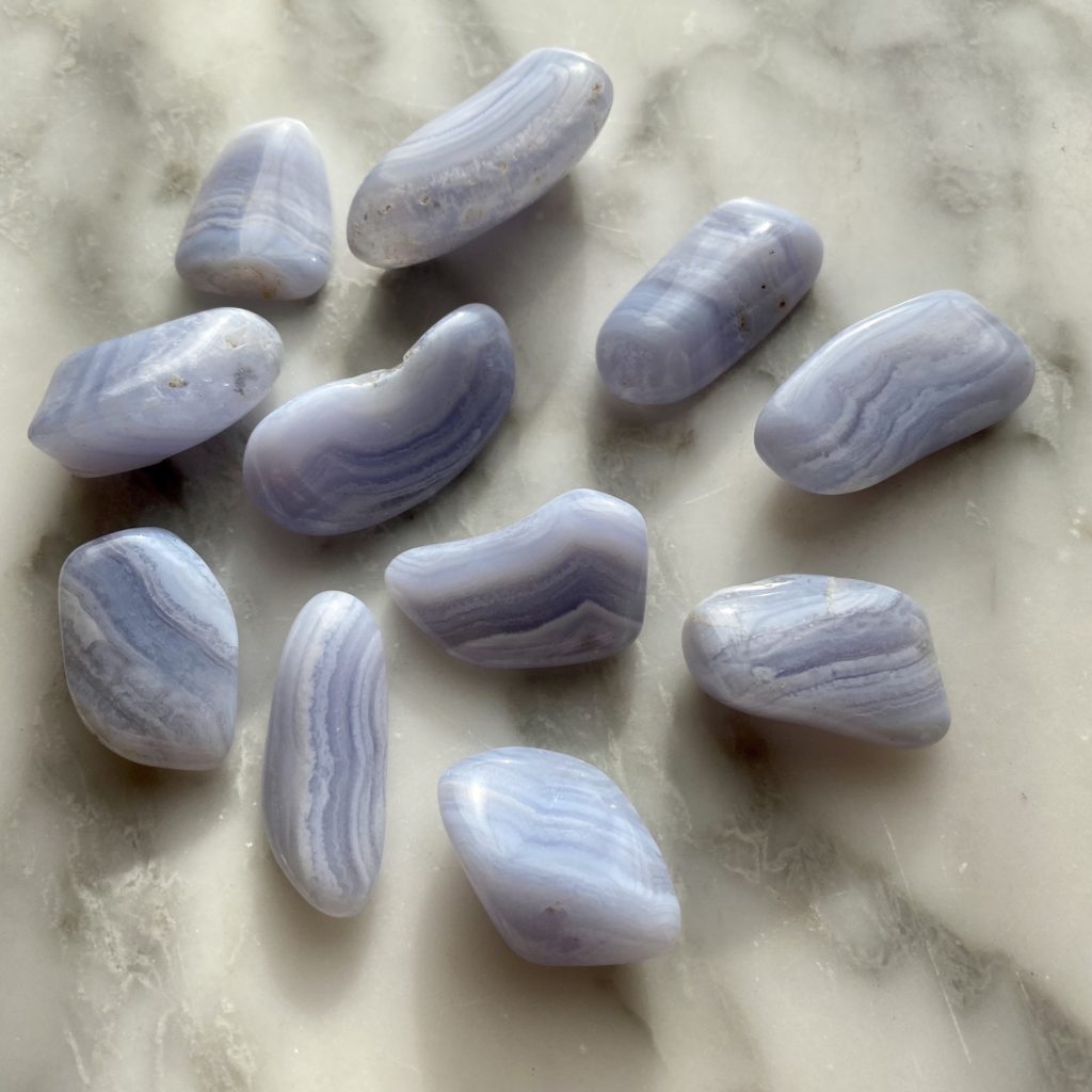 Blue lace agate tumbled pocket stone crystal specimen (sm) – Wholehearted  Crystal Creations