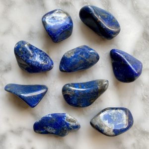 Lapis Lazuli Tumbled Pocket stone - lapis lazuli roulé pierre de poche