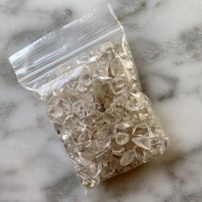 mini clear quartz gemstone chips