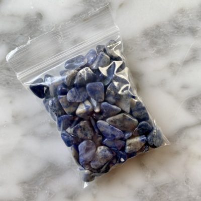 a bag of sodalite mini gemstone chips