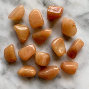 Peach aventurine tumbled pocket stones - Aventurine Pêche Roulée Pierre de Poche
