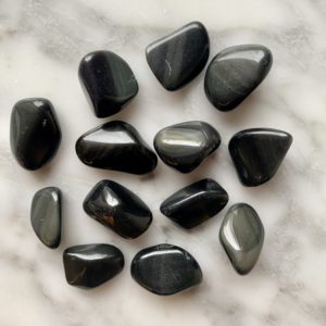 Rainbow Obsidian Tumbled Pocket Stone - Obsidienne arc-en-ciel roulée pierre de poche