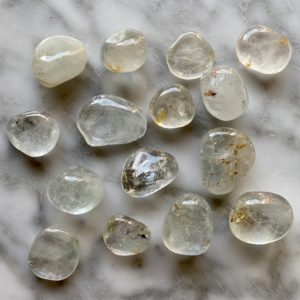 silver topaz tumbled pocket stone - Topaze argenté roulé pierre de poche