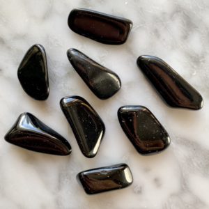 Black Tourmaline Tumbled Pocket Stone - tourmaline noire roulée pierre de poche