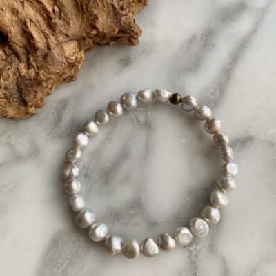 grey pearl bracelet - bracelet perles grises