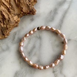 pink pearl bracelet - bracelet perles roses