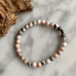 pink zebra jasper bracelet - bracelet jaspe zèbre rose
