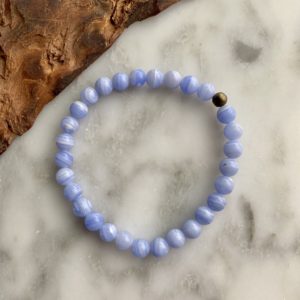 Blue Lace Agate Bracelet - bracelet agate dentelle bleue
