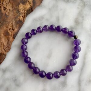 Large Amethyst Bracelet - bracelet grandes perles améthyste