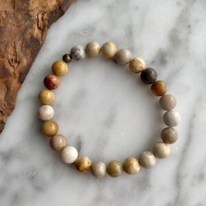 Large Chrysanthemum Stone Bracelet - bracelet grandes perles pierre chrysanthème