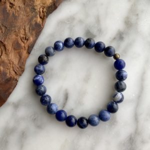 Large sodalite bead bracelet - bracelet grandes perles sodalite