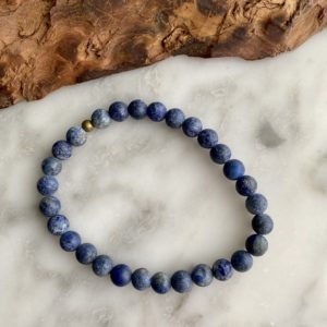Matte Lapis Lazuli Bracelet - bracelet lapis lazuli mat