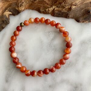 Red Lace Agate Bracelet - Bracelet agate dentelle rouge
