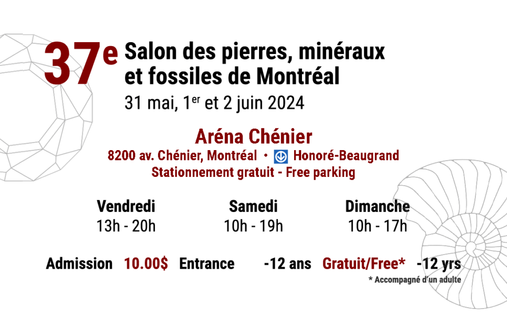 Montreal Gem Show 2024 - Salon des Minéraux de Montréal 2024