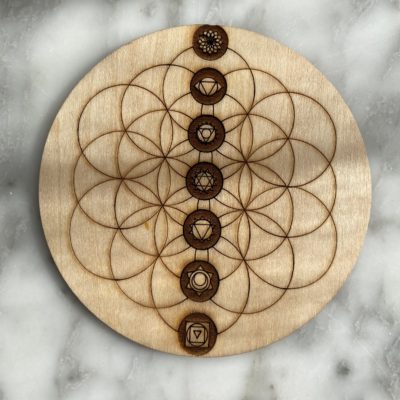 chakra flower of life crystal grid kit - kit de grille de cristaux fleur de vie chakra