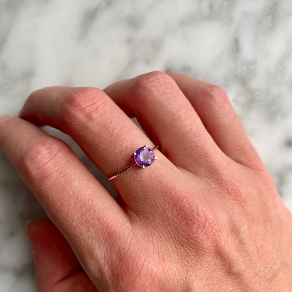 Floral Symphony Lavender Amethyst Ring Set (White Gold) – Azura New York