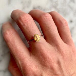 citrine sterling silver ring - bague citrine argent sterling