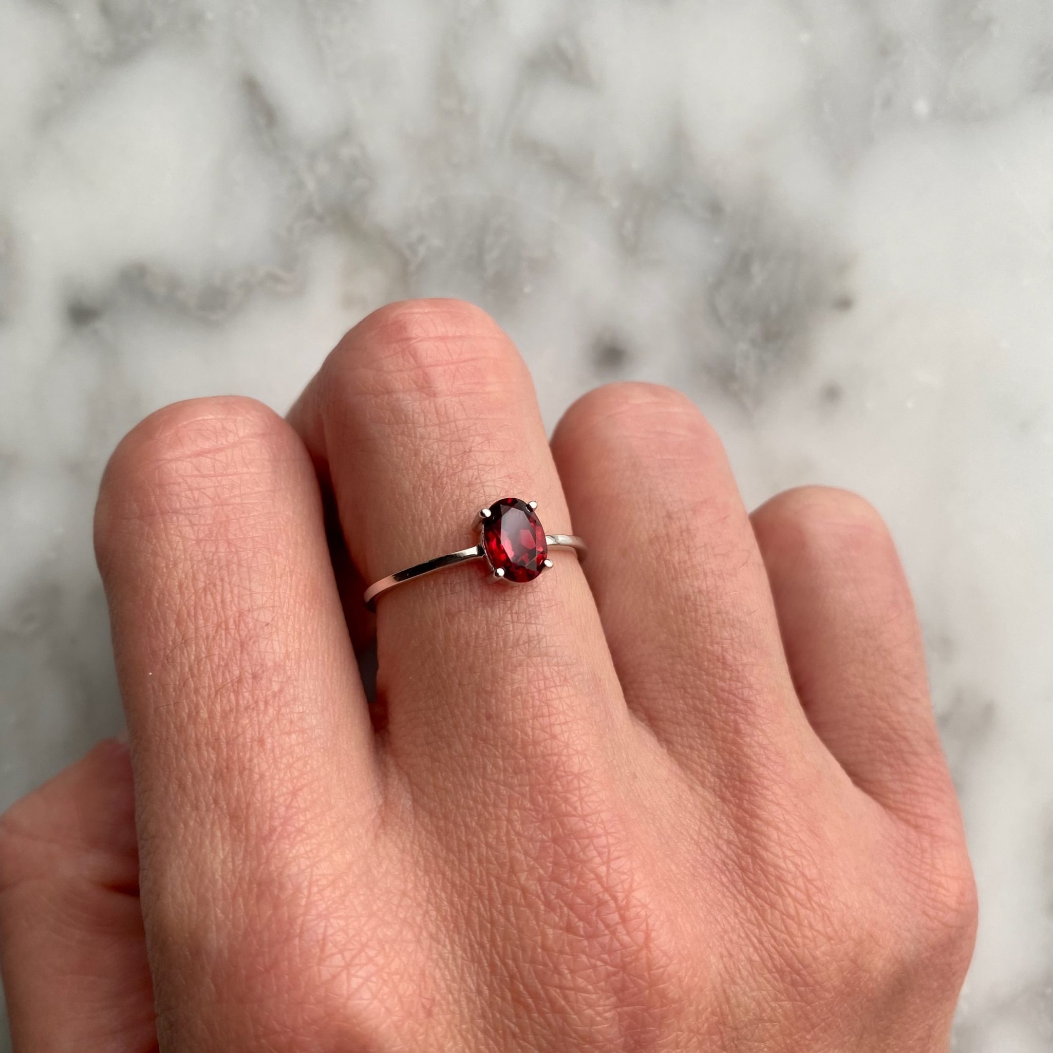 Garnet Ring, Natural Garnet, Antique Ring, January Birthstone, 3 Carat –  Adina Stone Jewelry