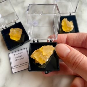 Moroccan Yellow Fluorite Specimen - minéraux miniatures Spécimen de Fluorite Jaune du Maroc