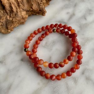 Matte Red Lace Agate Bracelet - bracelet agate dentelle rouge mat