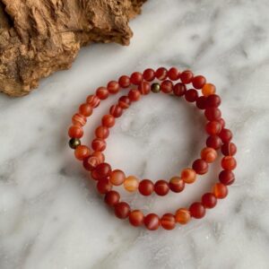 Matte Red Lace Agate Bracelet - bracelet agate dentelle rouge mat