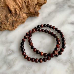 red tiger eye bracelets - bracelet oeil de tigre rouge