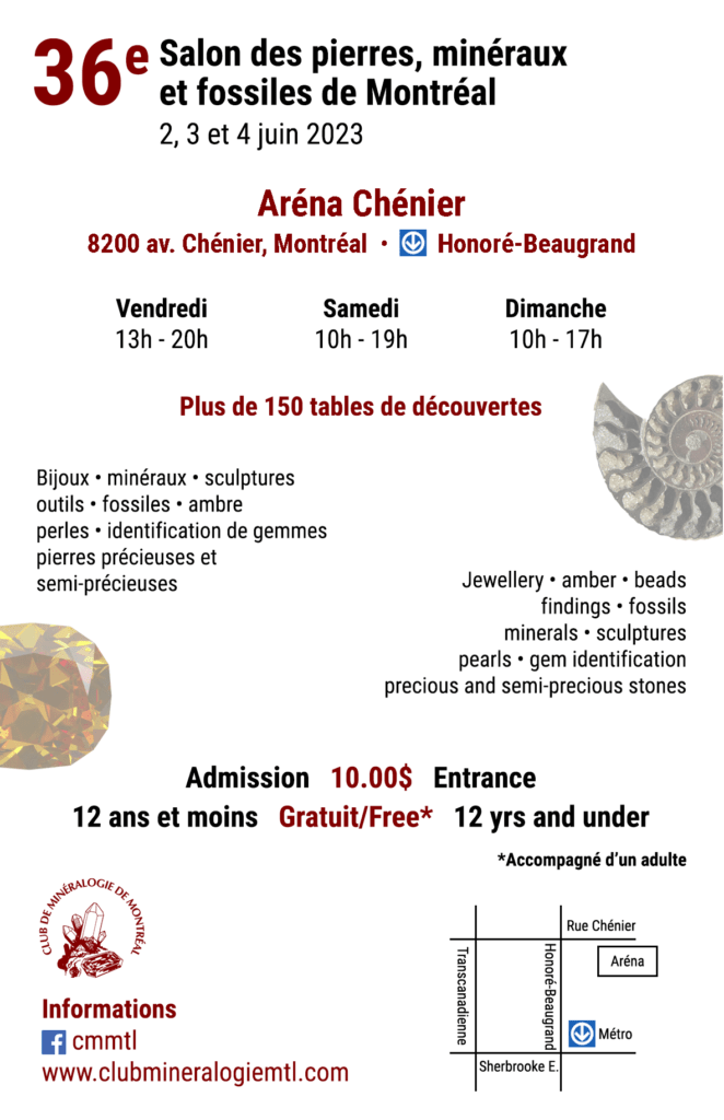 salon des minéraux de montreal juin 2023 - montreal mineral show june 2023
