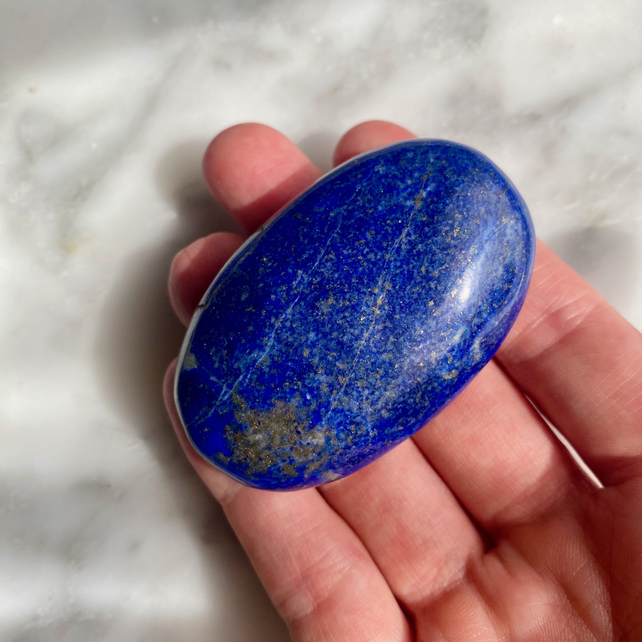 lapis lazuli palmstone - pierre de paume de lapis lazuli
