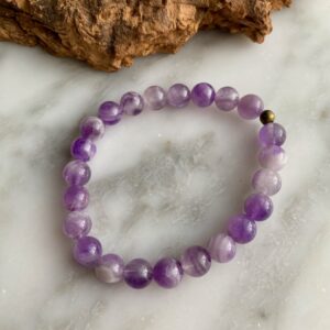 large bead amethyst bracelet - Bracelet Grandes Perles Améthyste