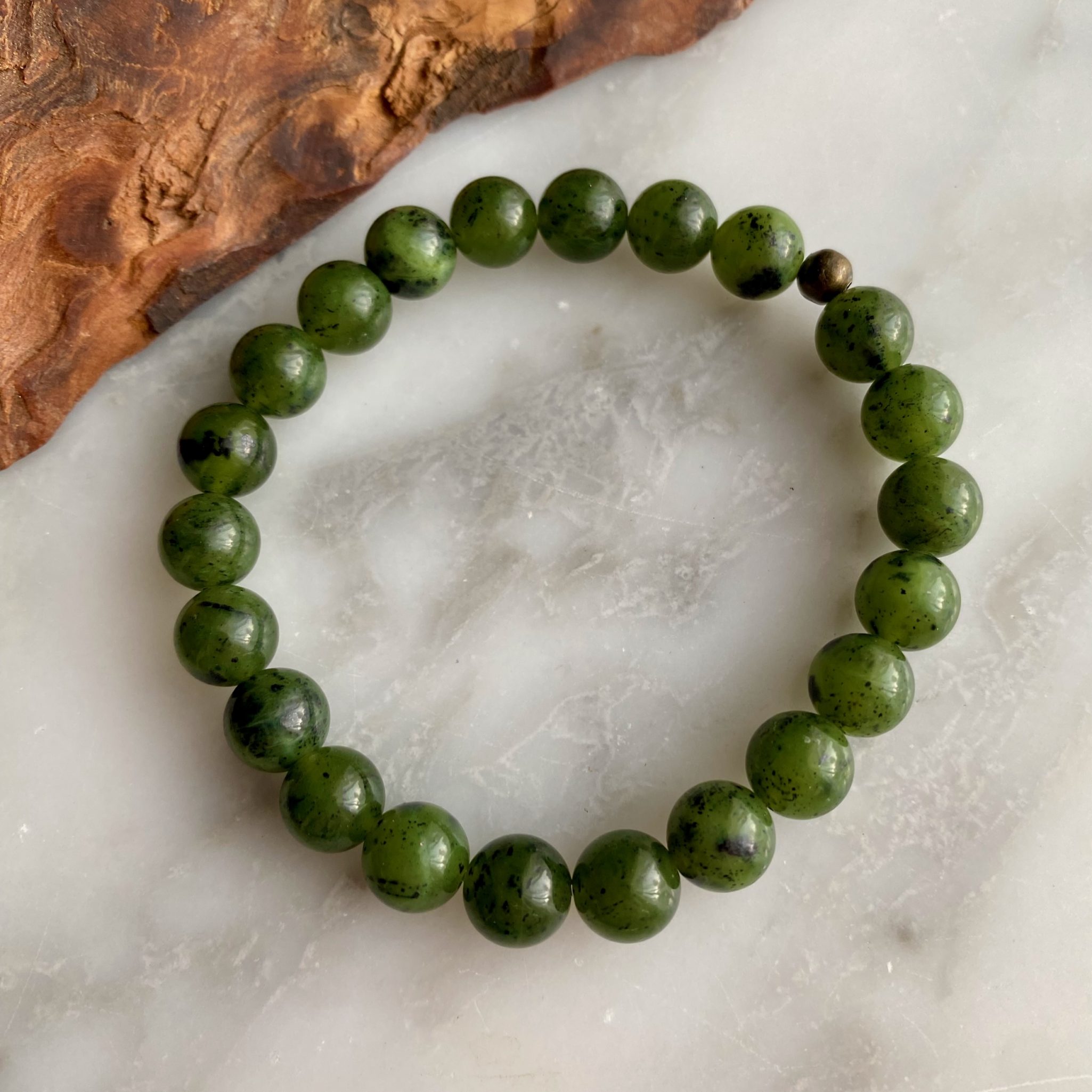 large bead british columbia jade bracelet - bracelet grandes perles jade de colombie-britannique