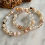 large bead flower agate bracelet - bracelet grandes perles agate fleur