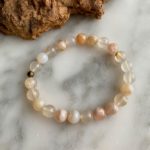 large bead flower agate bracelet - bracelet grandes perles agate fleur