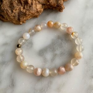 large bead flower agate bracelet - bracelet grandes perles agate fleur