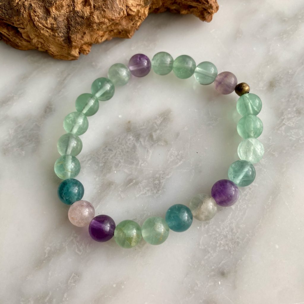 large bead fluorite bracelet - bracelet grandes perles fluorite