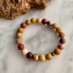 large bead matte mookaite bracelet - bracelet grandes perles mookaite mat