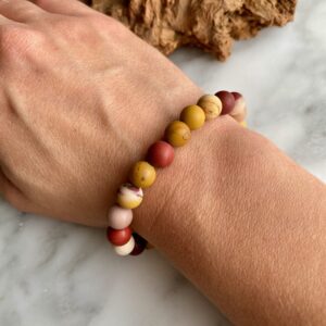 large bead matte mookaite bracelet - bracelet grandes perles mookaite mat