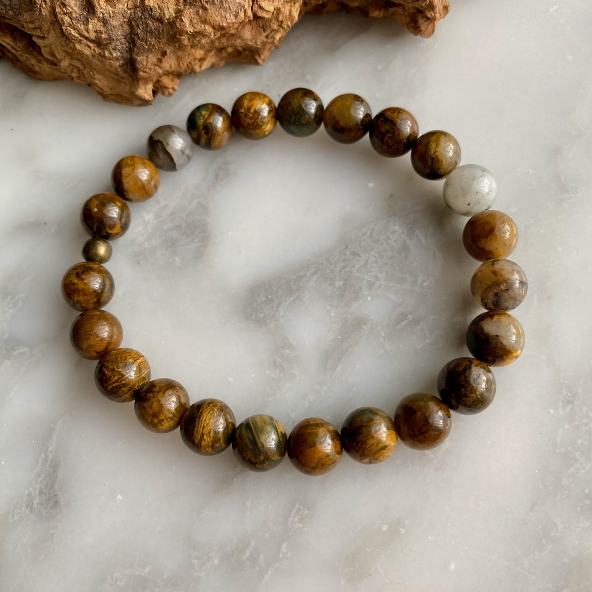 large bead pietersite bracelet - bracelet grandes perles pietersite