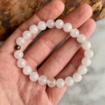 large bead milky quartz bracelet - bracelet grandes perles quartz laiteux