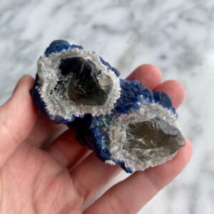 Blueberry Blue Fluorite on Quartz
