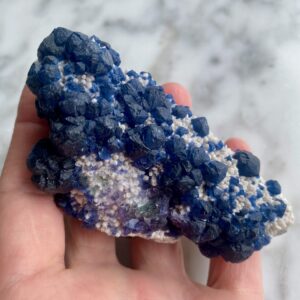 Blueberry Blue Fluorite on Quartz