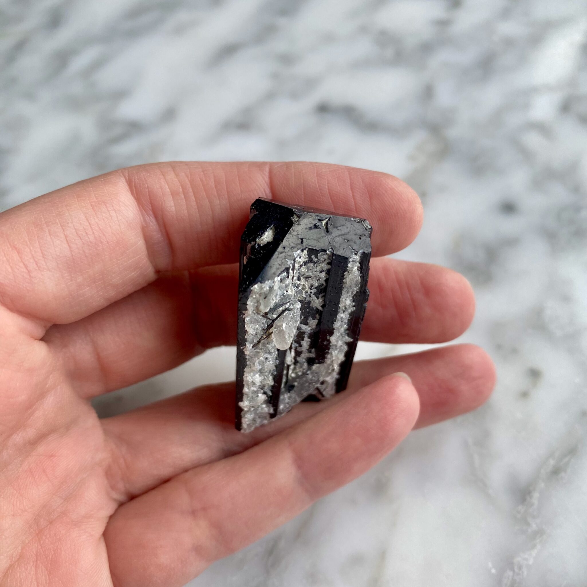 Terminated Black Tourmaline Schorl with Quartz Druze from Pakistan ...