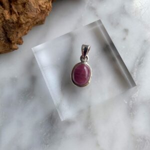 dainty mini pink tourmaline sterling silver pendant - délicat mini pendentif de tourmaline rose en argent sterling a