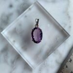 Facetted AAA Amethyst Sterling Silver Pendant